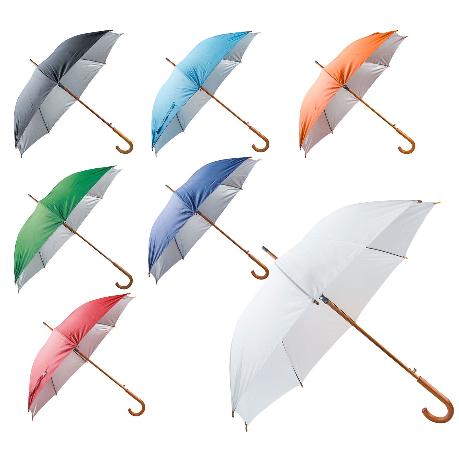 MANGOSTAN TURKUAZ AHŞAP SAPLI ŞEMSİYE