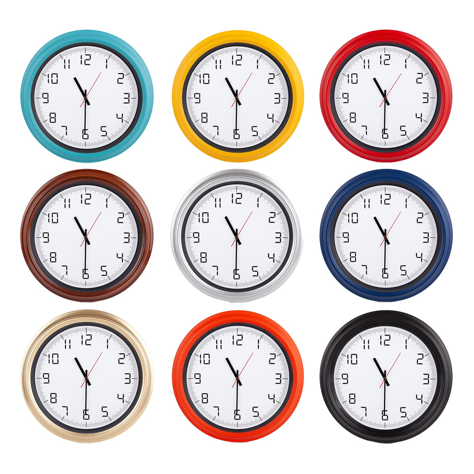 ATLAS SİYAH PLASTİK KASA DUVAR SAATİ (380MM)