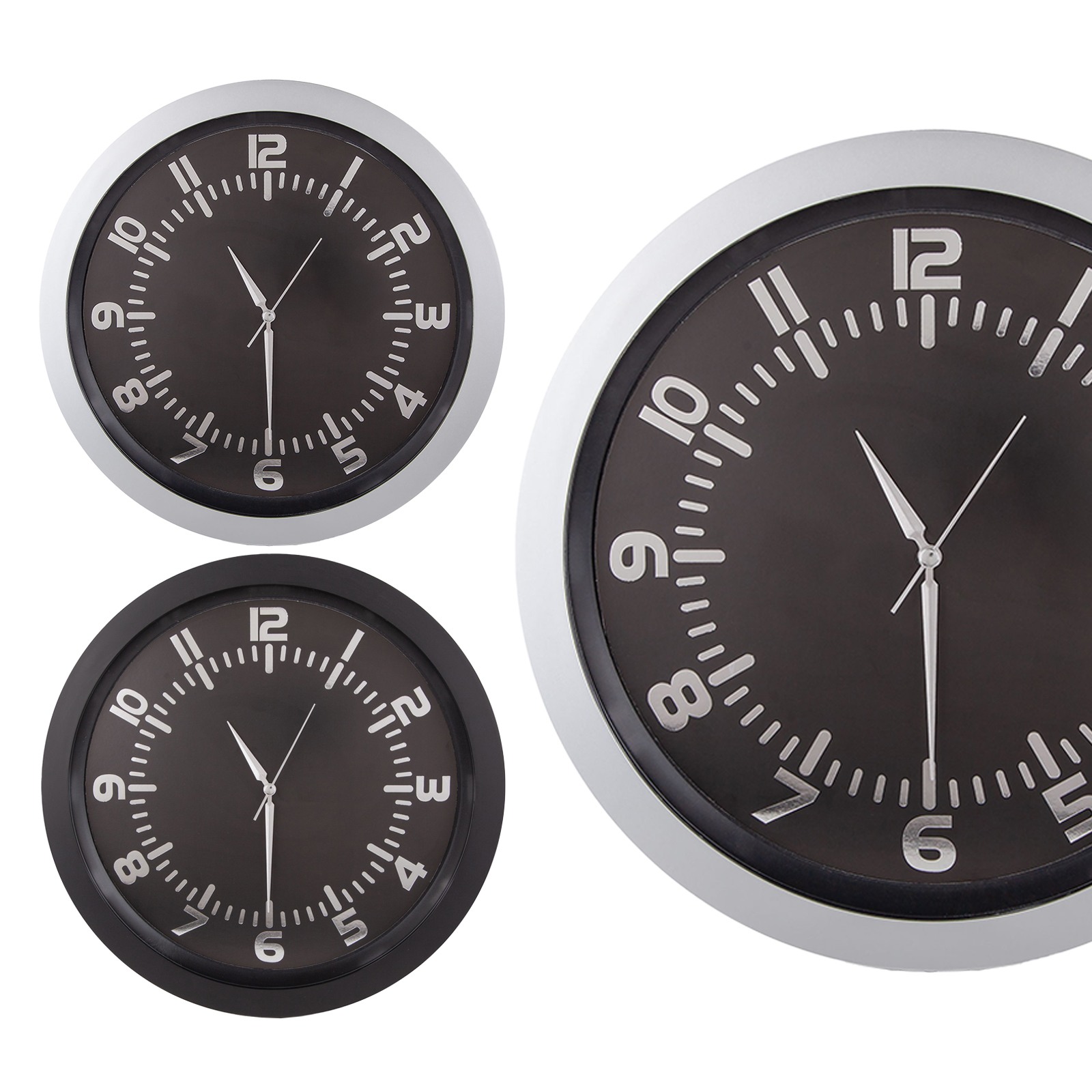 POSEIDON SİYAH PLASTİK KASA DUVAR SAATİ 350MM