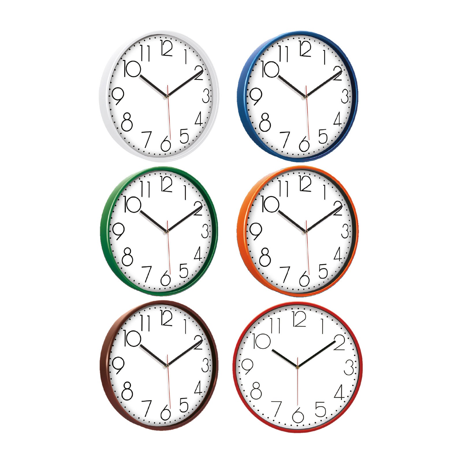 PAN164 KIRMIZI PLASTİK ÇERÇEVE DUVAR SAATİ (380 MM)