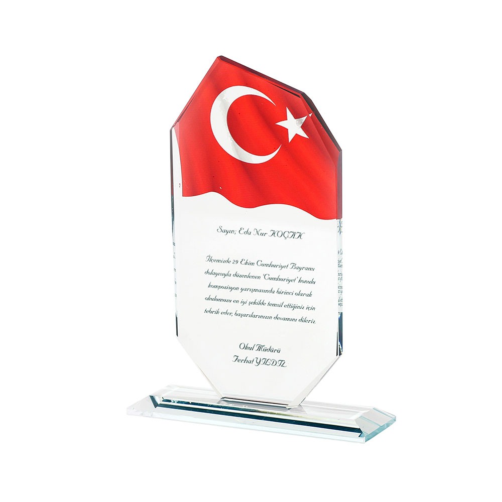 4864 OSKAY SİYAH KRİSTAL PLAKET